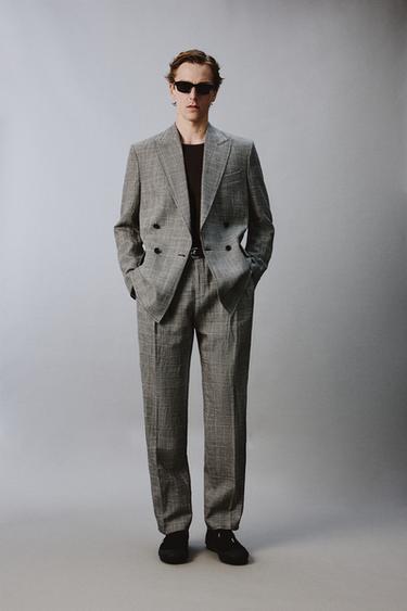 チェックウールリネン スーツパンツ AARON LEVINE X ZARAホワイト/ブラック0Zaraのチェックウールリネン スーツパンツ AARON LEVINE X ZARA - ホワイト/ブラック - 画像 0