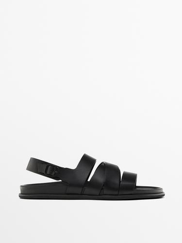 Zara Nappa strappy sandals - Black - Image 0