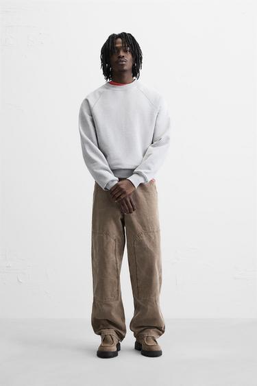 WASHED CARPENTER TROUSERS - Brown by Zara