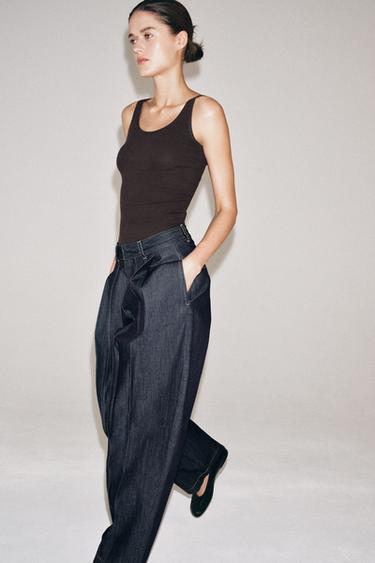 RUSTIC RIBBED TOP - Chocolate by Zara