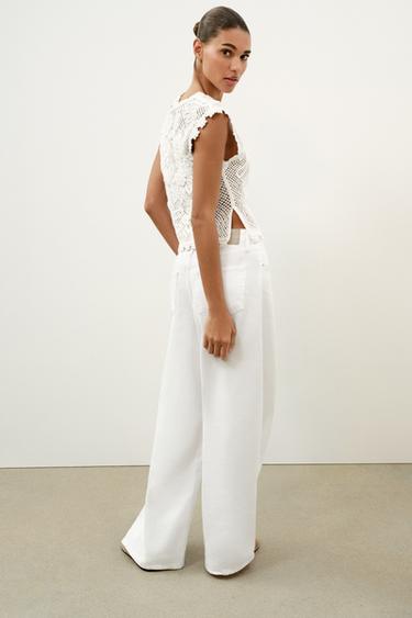 TOP CROCHET SANS MANCHES - Blanc de Zara - Image 6