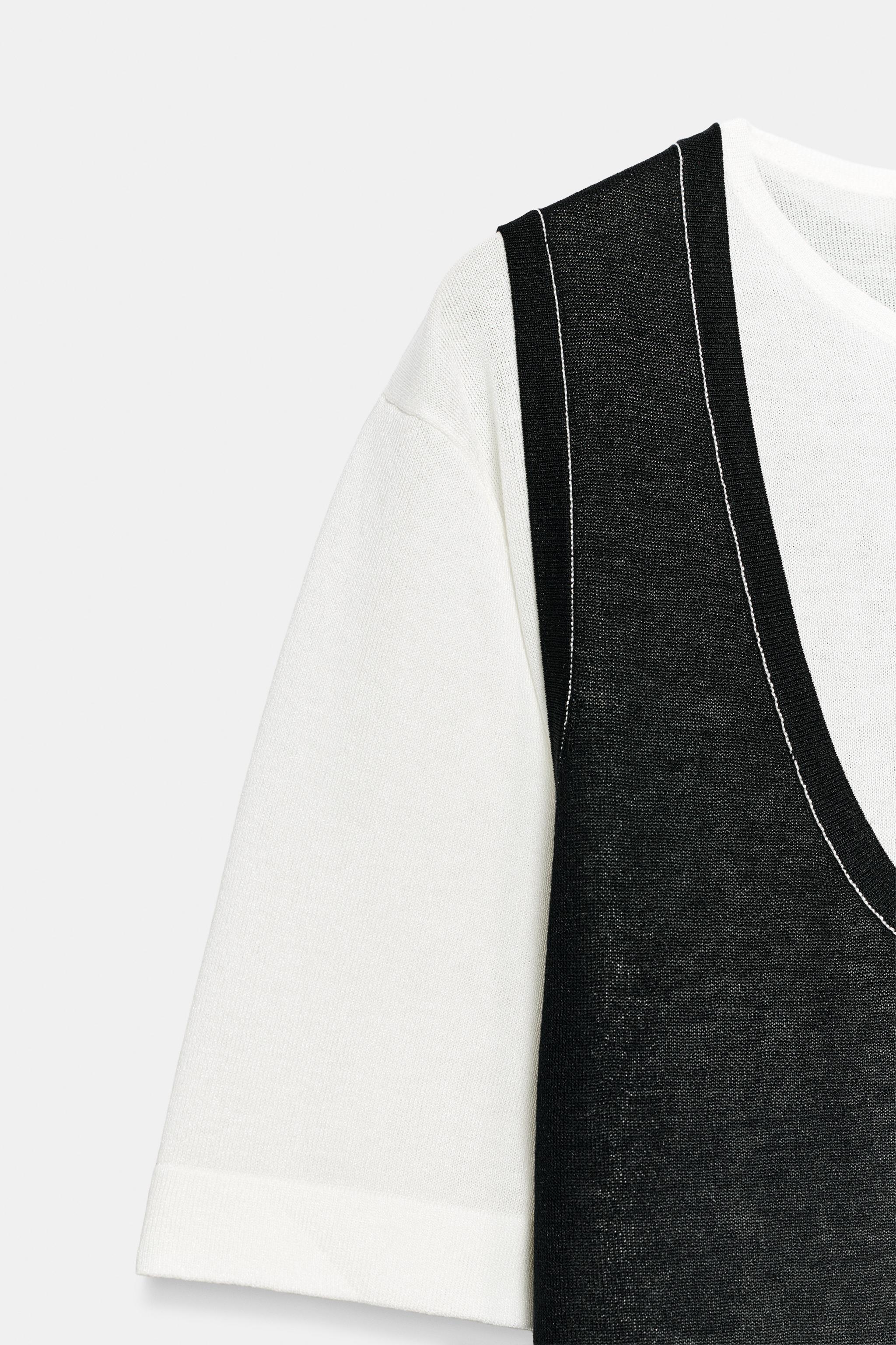 COMBINATION KNIT DRESS - Black / White | ZARA United States COMBINATION KNIT DRESS - Black / White | ZARA United States