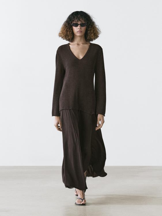 Contrast cotton blend knit dress from Zara - $220