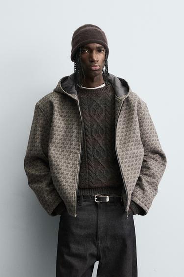 Zara HORSE PRINT HOODED JACKET - Printed