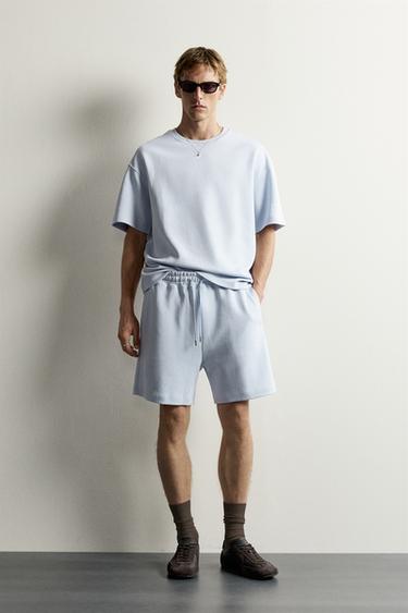 RELAXED FIT INTERLOCK SWEATSHIRT - Sky blue by Zara