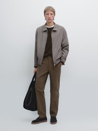 Zara Cotton blend jogger fit trousers - Brown - Image 0