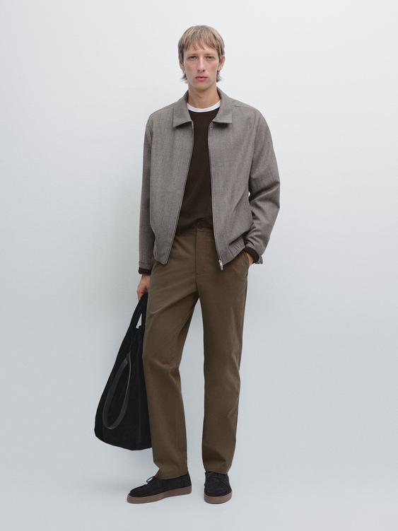 Cotton blend jogger fit trousers