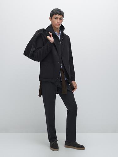 Pantalón slim fit estructura - Marino de Zara - Imagen 0