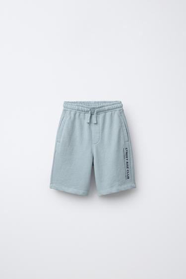 ENSEMBLE SWEAT ET SHORT À INSCRIPTION - Bleu clair de Zara - Image 3