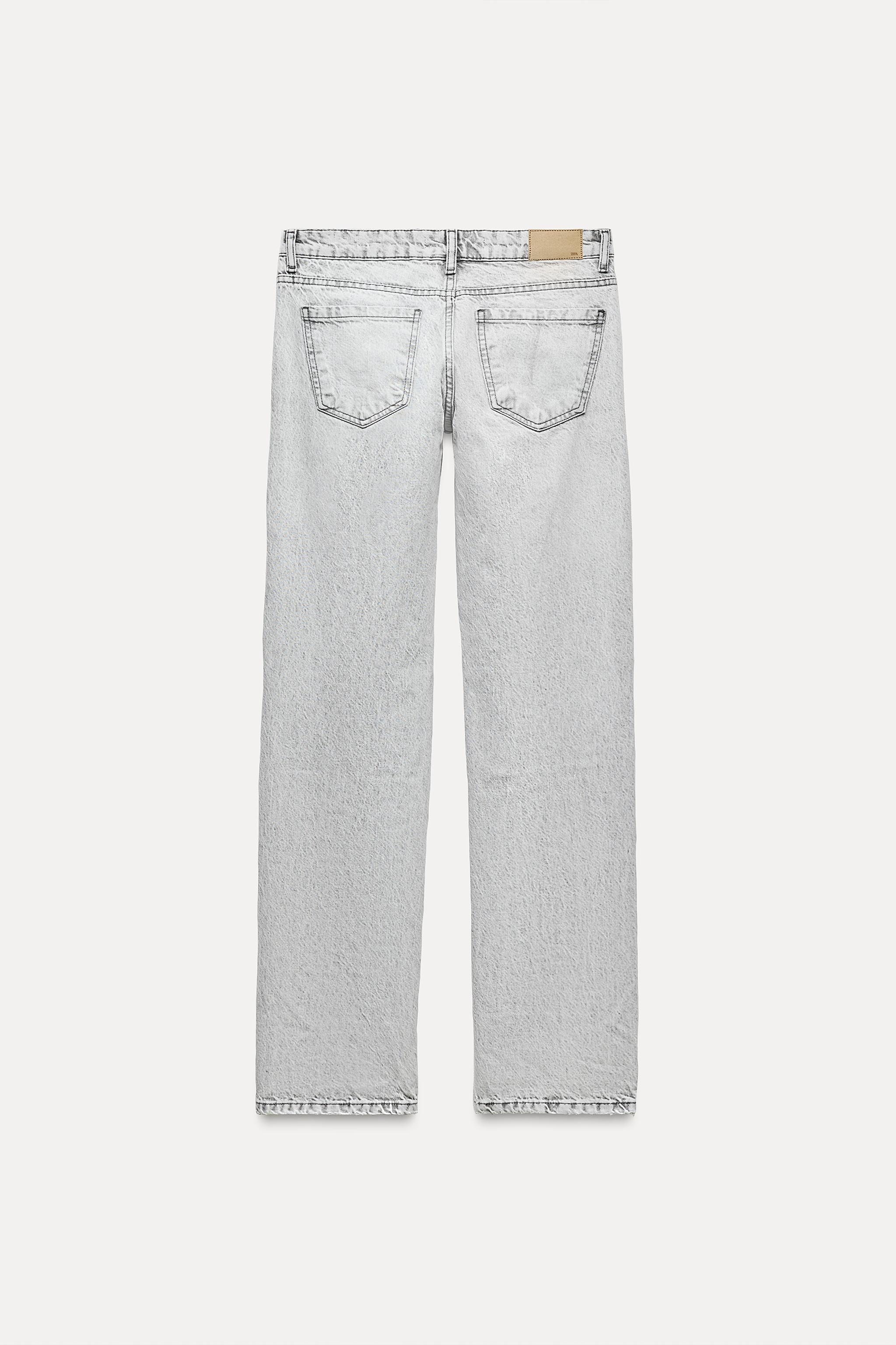 LOW RISE STRAIGHT LEG LONG LENGTH JEANS Z1975 Gray ZARA United States