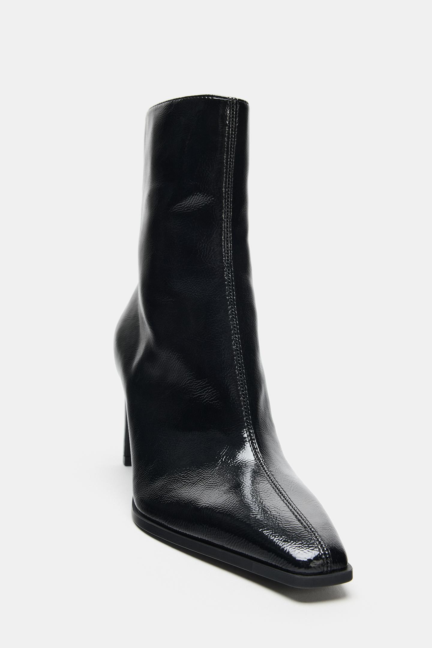 Женские ботинки Zara Pointed Heeled Ankle, цвет: Чёрный — фото 5