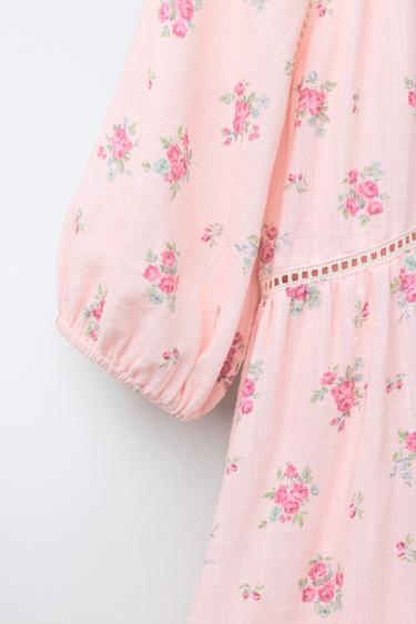 FLORAL LACE DRESS - Pastel pink by Zara - Image 3
