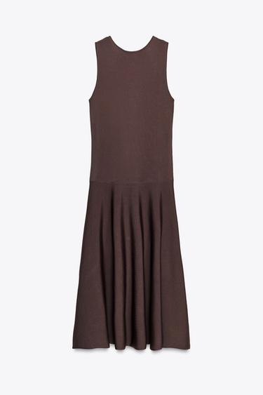 KNIT MIDI DRESS - Dark aubergine by Zara - Image 4