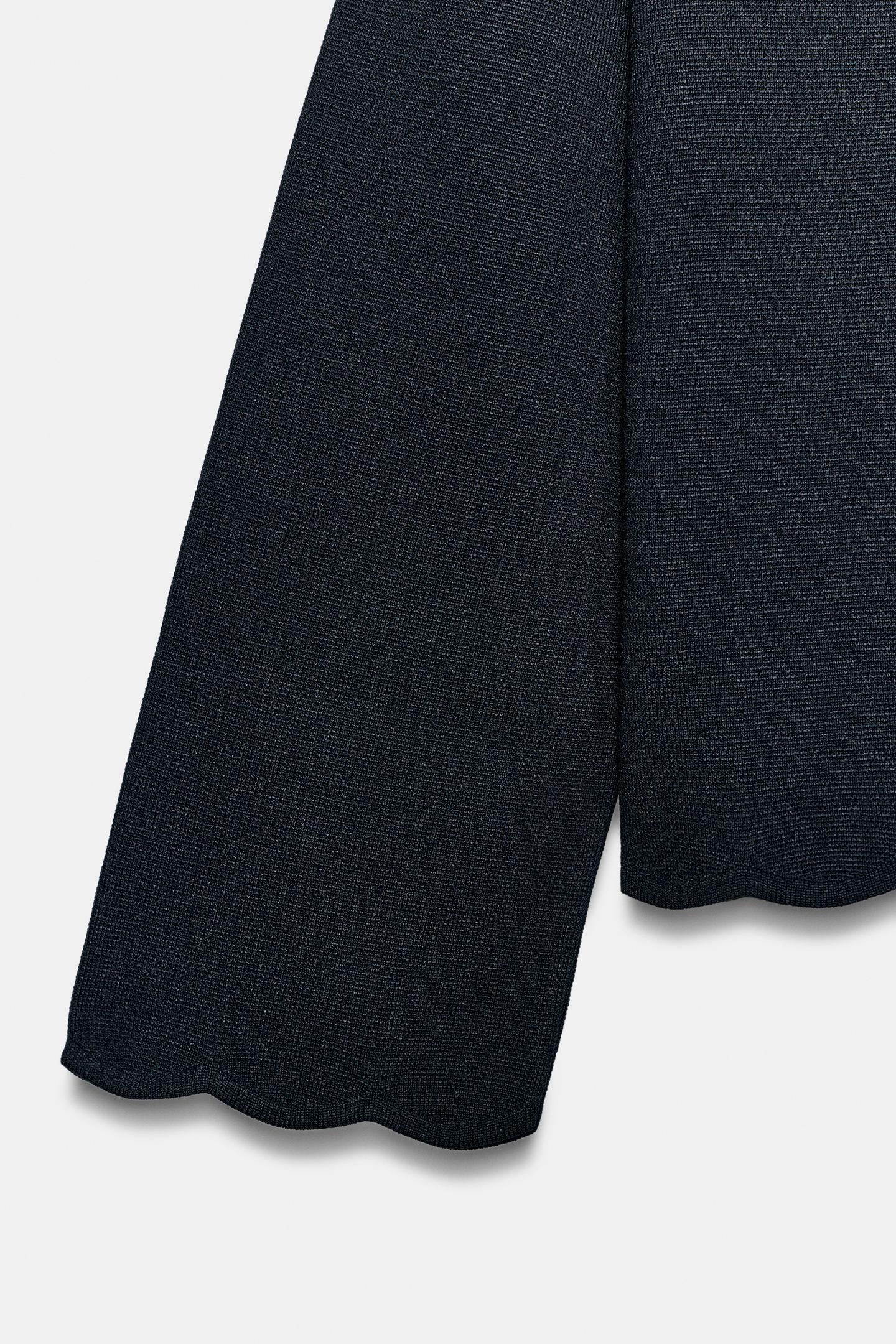 Женский кардиган Zara Wave Detail, цвет: Тёмно-синий — фото 8