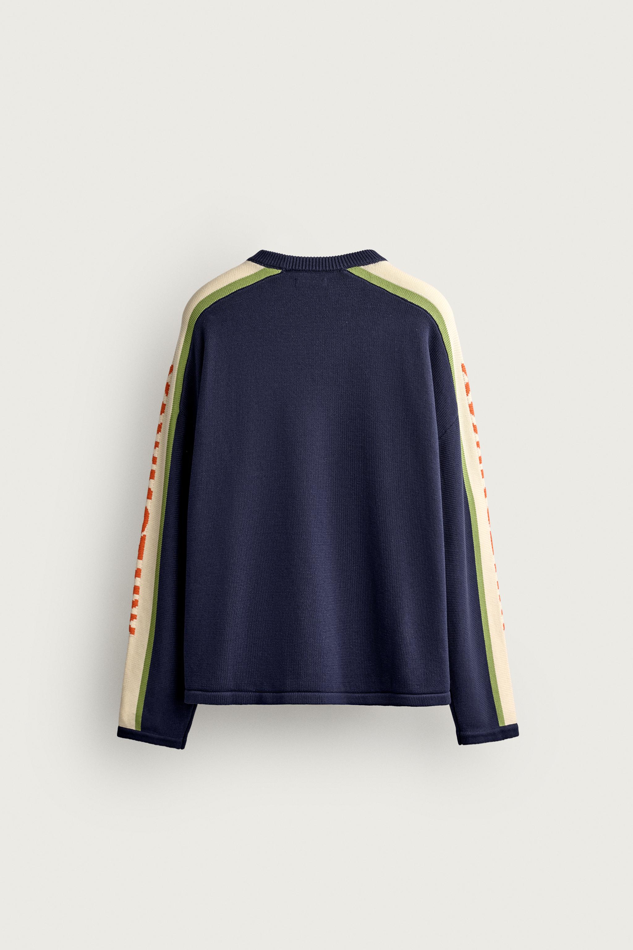 CONTRAST BANDS JACQUARD JUMPER