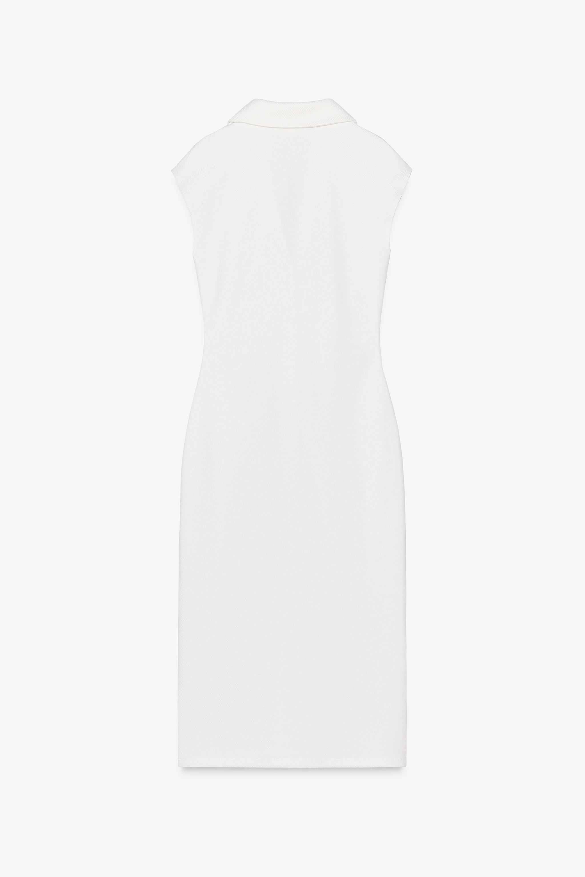 【ZARA】ピケシャツワンピース オフホワイト | 3644/176/251 ピケシャツワンピース - オフホワイト | ZARA Japan / 日本