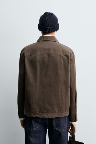 SURCHEMISE DÉLAVÉE REGULAR FIT - Marron de Zara - Image 2