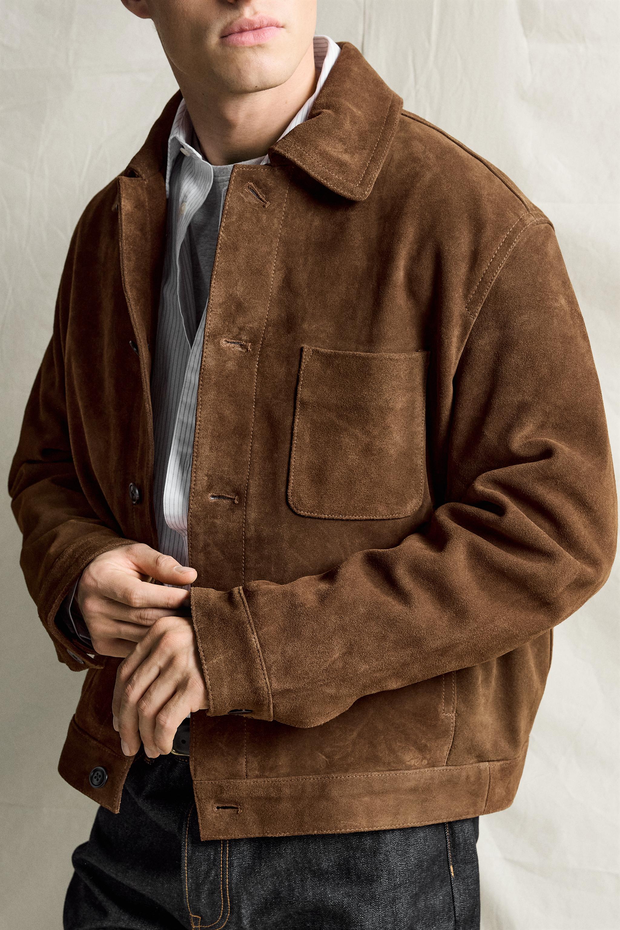 RELAXED FIT SUEDE LEATHER JACKET