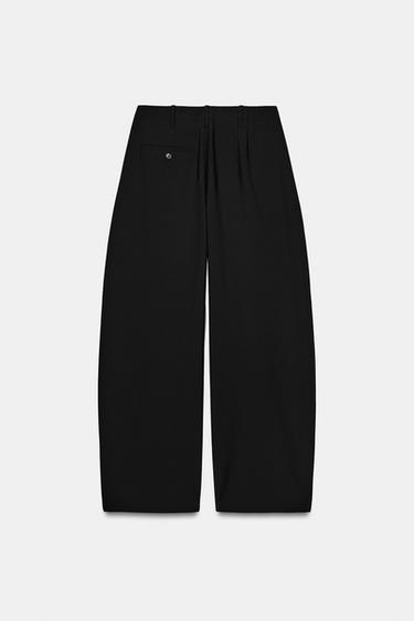 WIDE-LEG PLEATED TROUSERS ZW COLLECTION - Black by Zara - Image 4