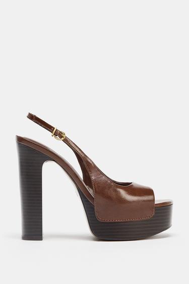 SANDALIA PLATAFORMA - Marrón de Zara