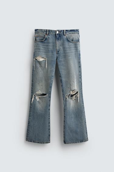 QUẦN JEANS FLARE FIT RÁCH HARRY LAMBERT FOR ZARA X DISNEY - Xanh dương từ Zara