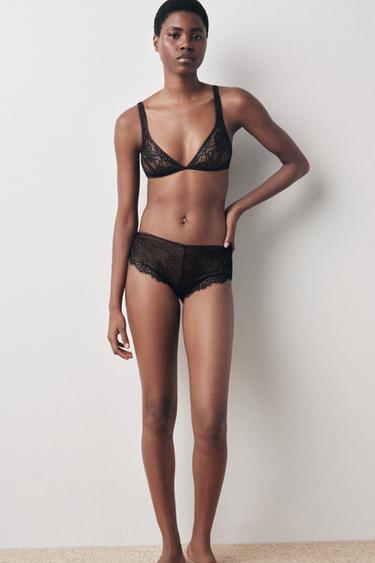 سروال كولوت بدانتيل - أسود الخاص بـ Zara - صورة 0