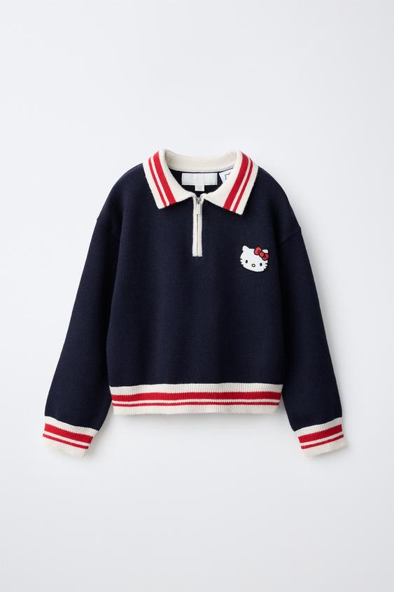 HELLO KITTY © SANRIO POLO JUMPER - Navy blue by Zara - Image 0