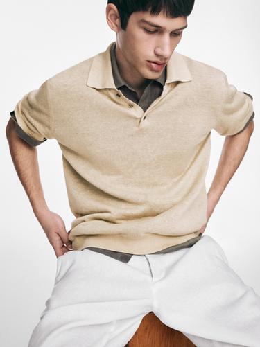 Zara Linen knit polo sweater - 318