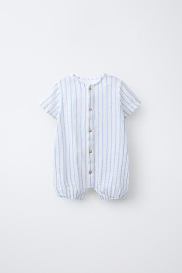 КОМБИНЕЗОН С ТЕКСТУРОЙ И ПОЛОСКАМИ — СИНЕВАТЫЙ от Zara