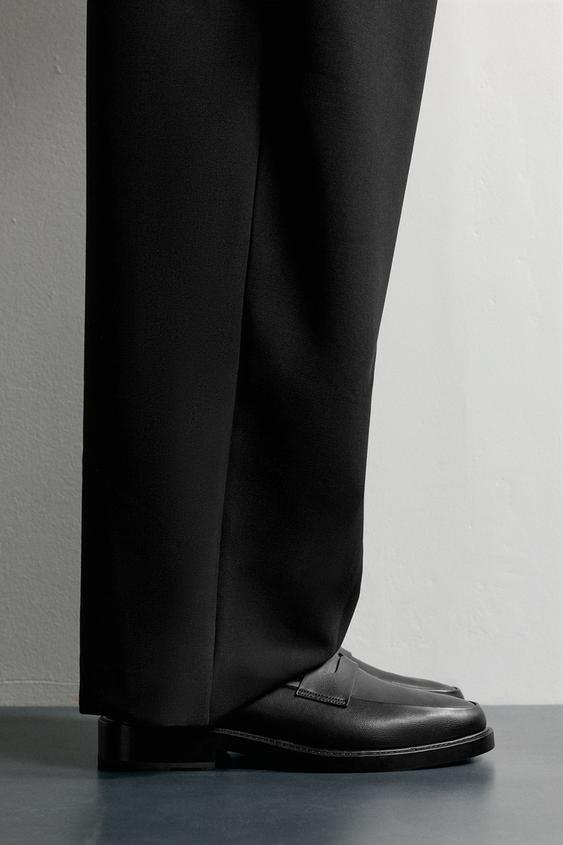 Zara 寬絆帶正裝樂福鞋 - 黑色 - 圖片 0