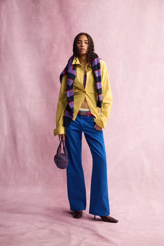 Zara FRUIT OF THE LOOM™ POPLIN SHIRT - Mustard - Image 0