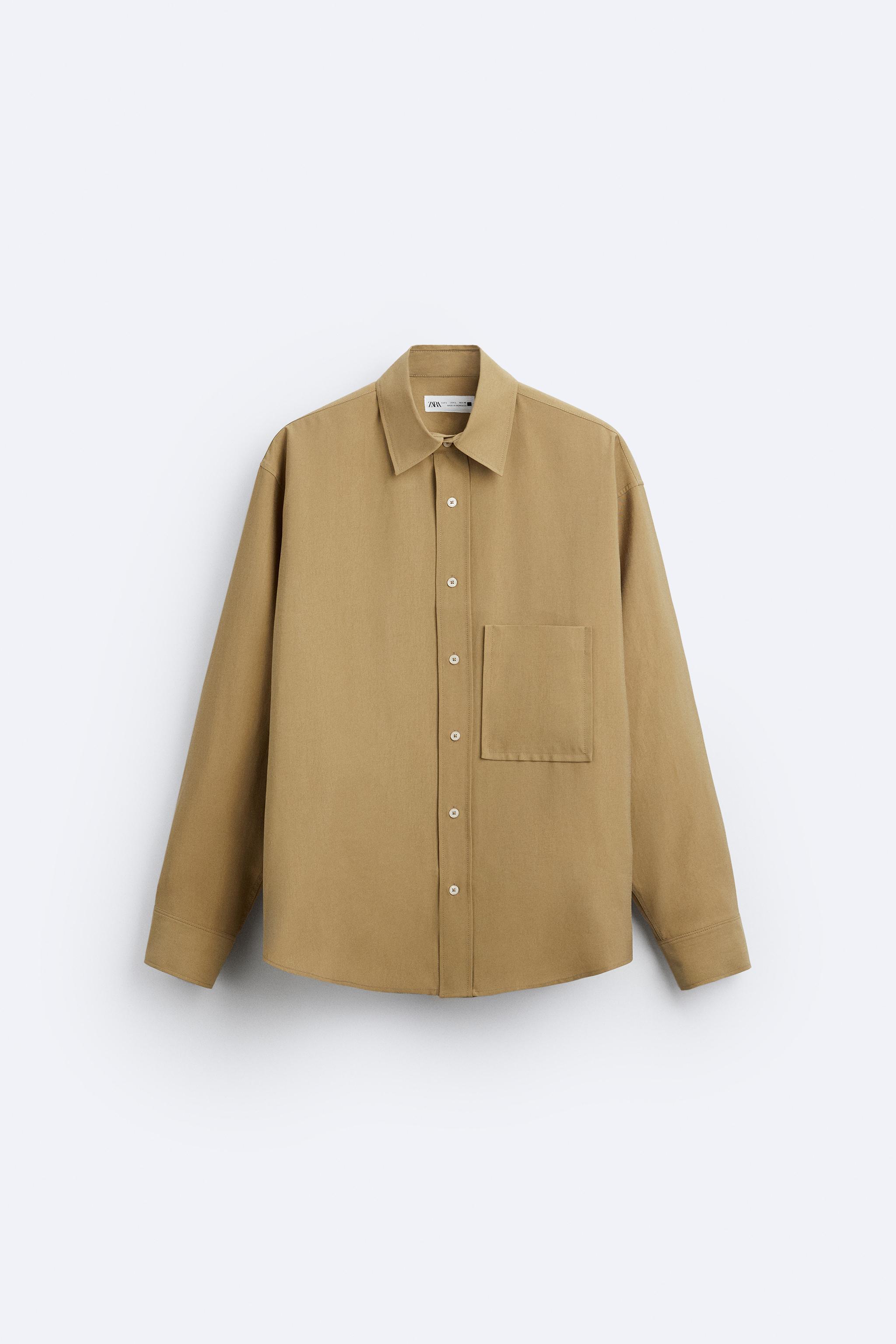 LYOCELL BLEND SHIRT - taupe brown | ZARA United States