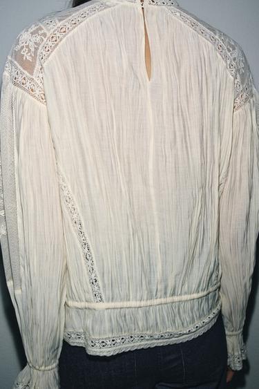 BLOUSE ROMANTIQUE BRODÉE ZW COLLECTION - Écru de Zara - Image 5