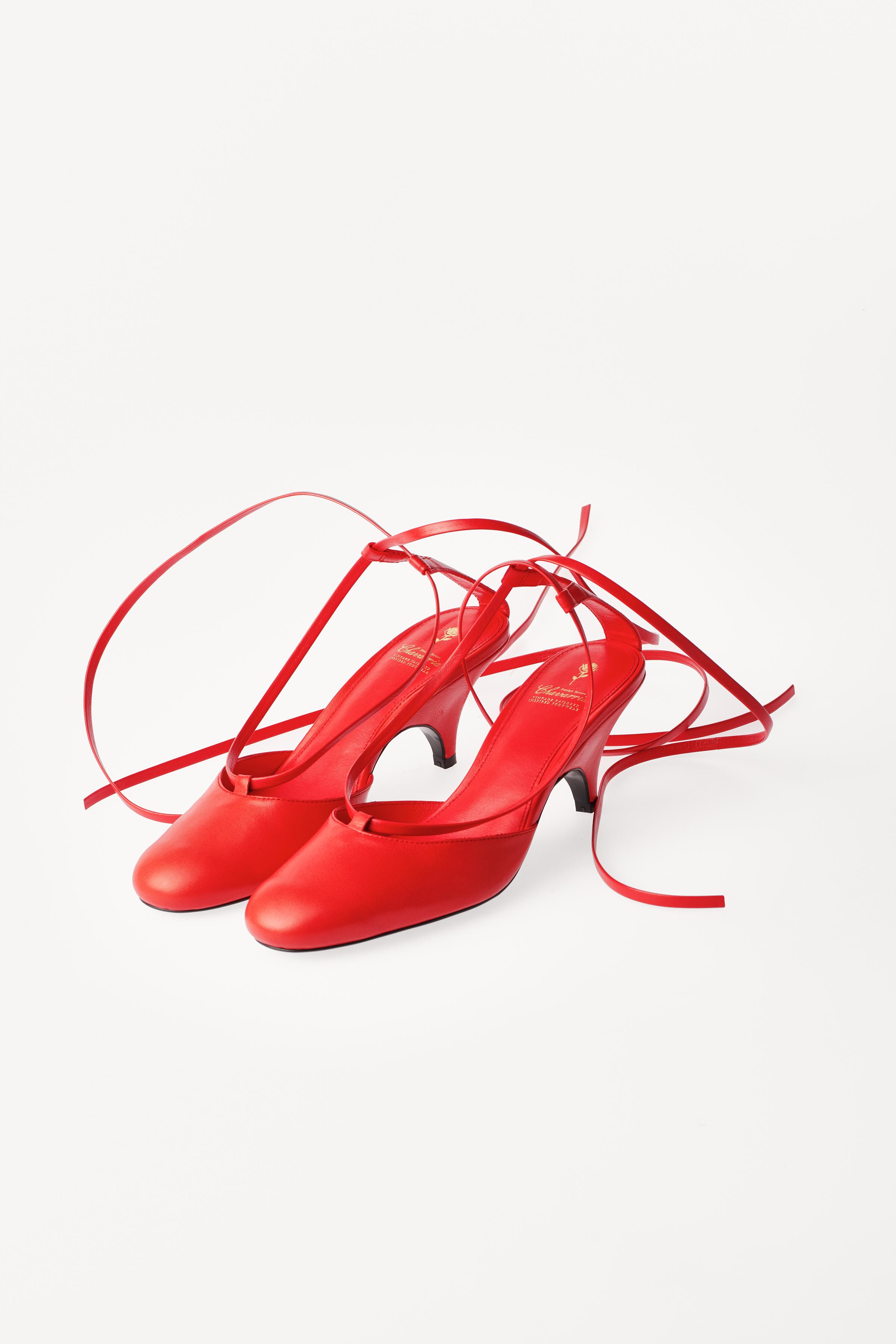 WILLY CHAVARRIA X ZARA LEATHER STRAPPY HEELS - Red | ZARA United