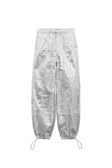 METALLIC PARACHUTE TROUSERS
