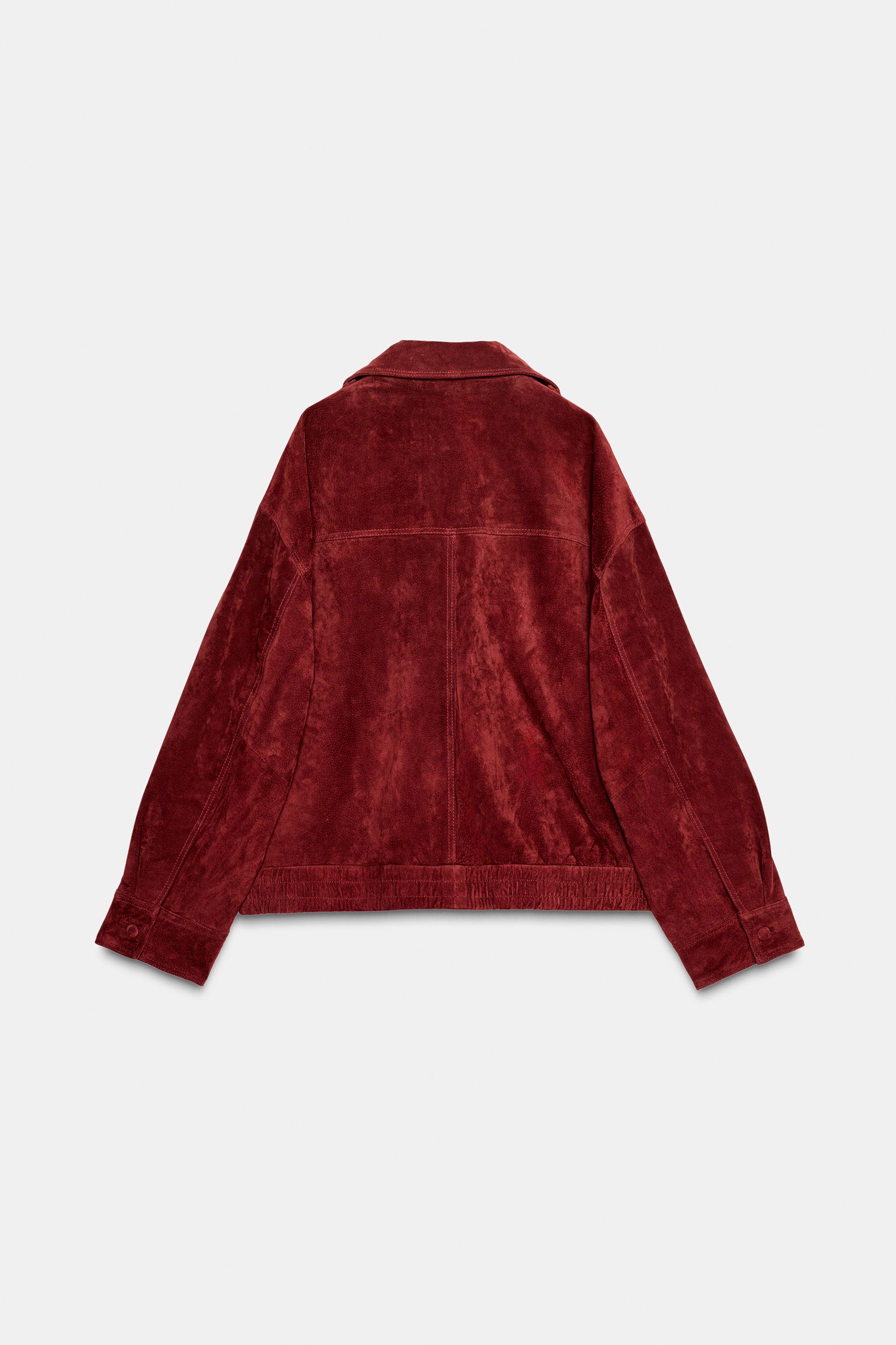 100%スエードレザージャケット - レッド | ZARA Japan / 日本