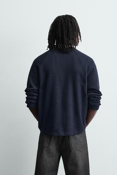 POLO IMPRIMÉS. CONTRASTE - Bleu marine de Zara - Image 2