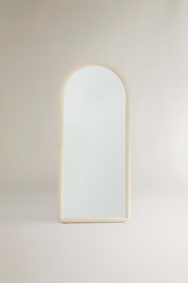 FULL LENGTH MIRROR WITH WOODEN ARCH - Cement by Zara - Image 0