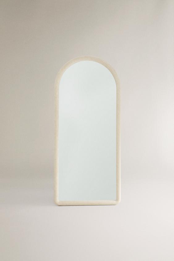 Zara WOODEN ARCHED FULL LENGTH MIRROR - Cement - Image 0