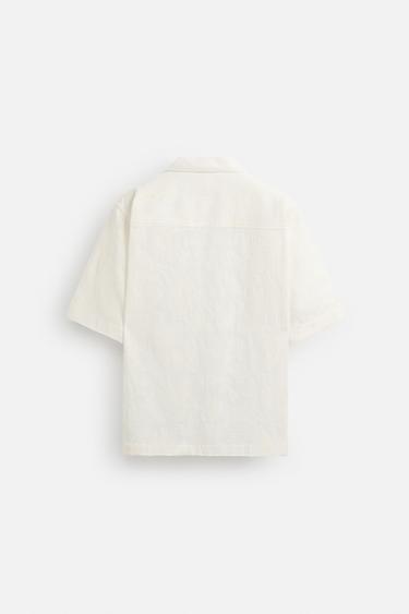 FLORAL JACQUARD SHIRT - Ecru by Zara - Image 7