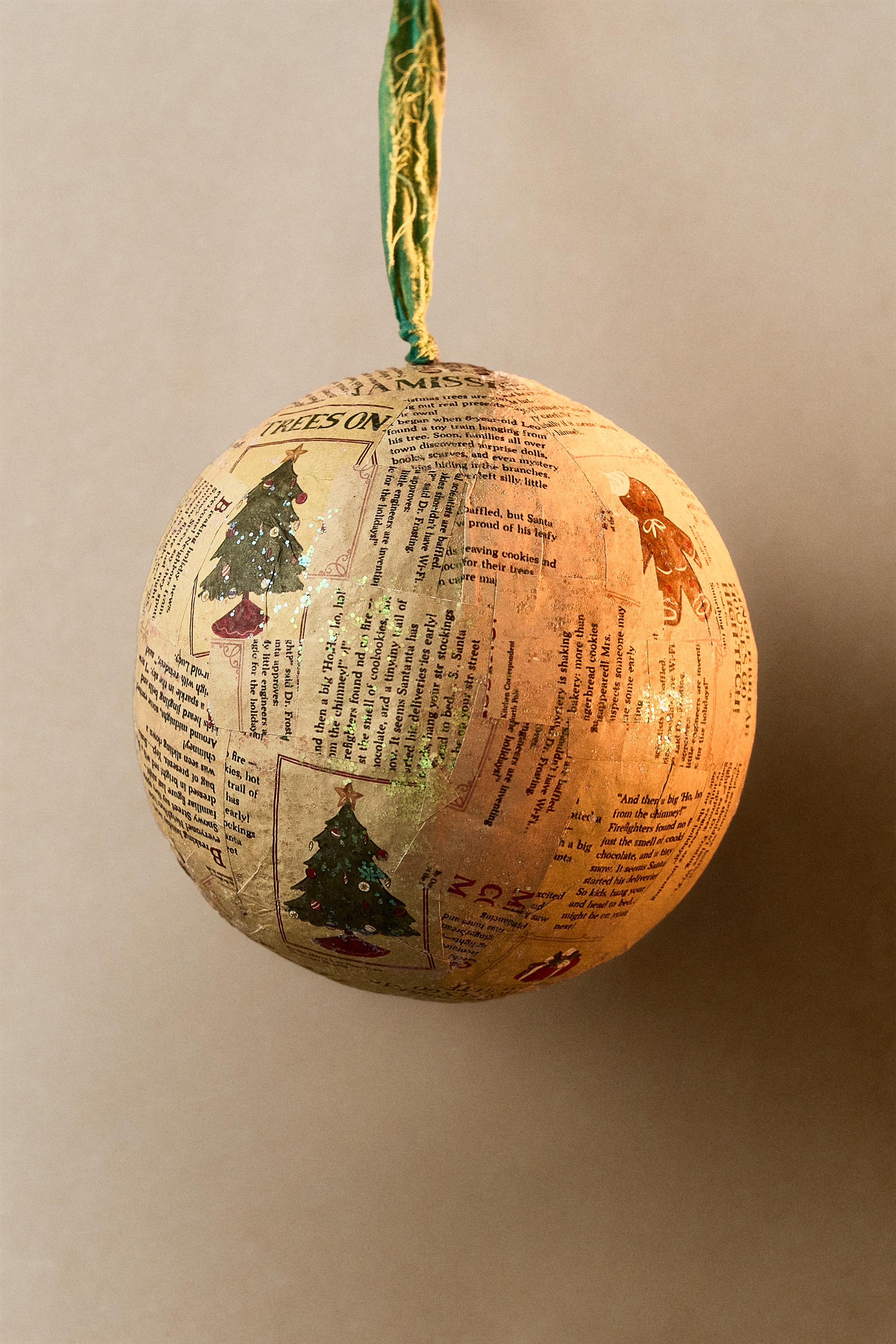 DÉCORATION DE SAPIN PAPIER IMPRIMÉ NOËL