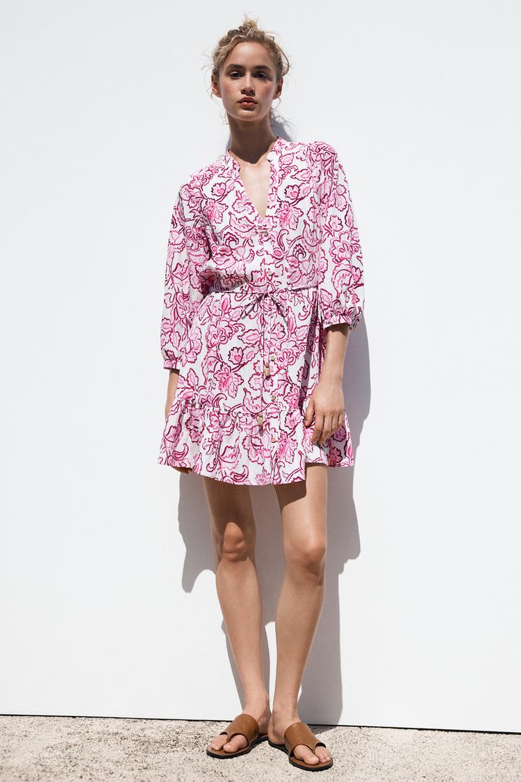 Vestido Rosa Cuadros Vichy Zara Vestido Corto Vestido Cuadros