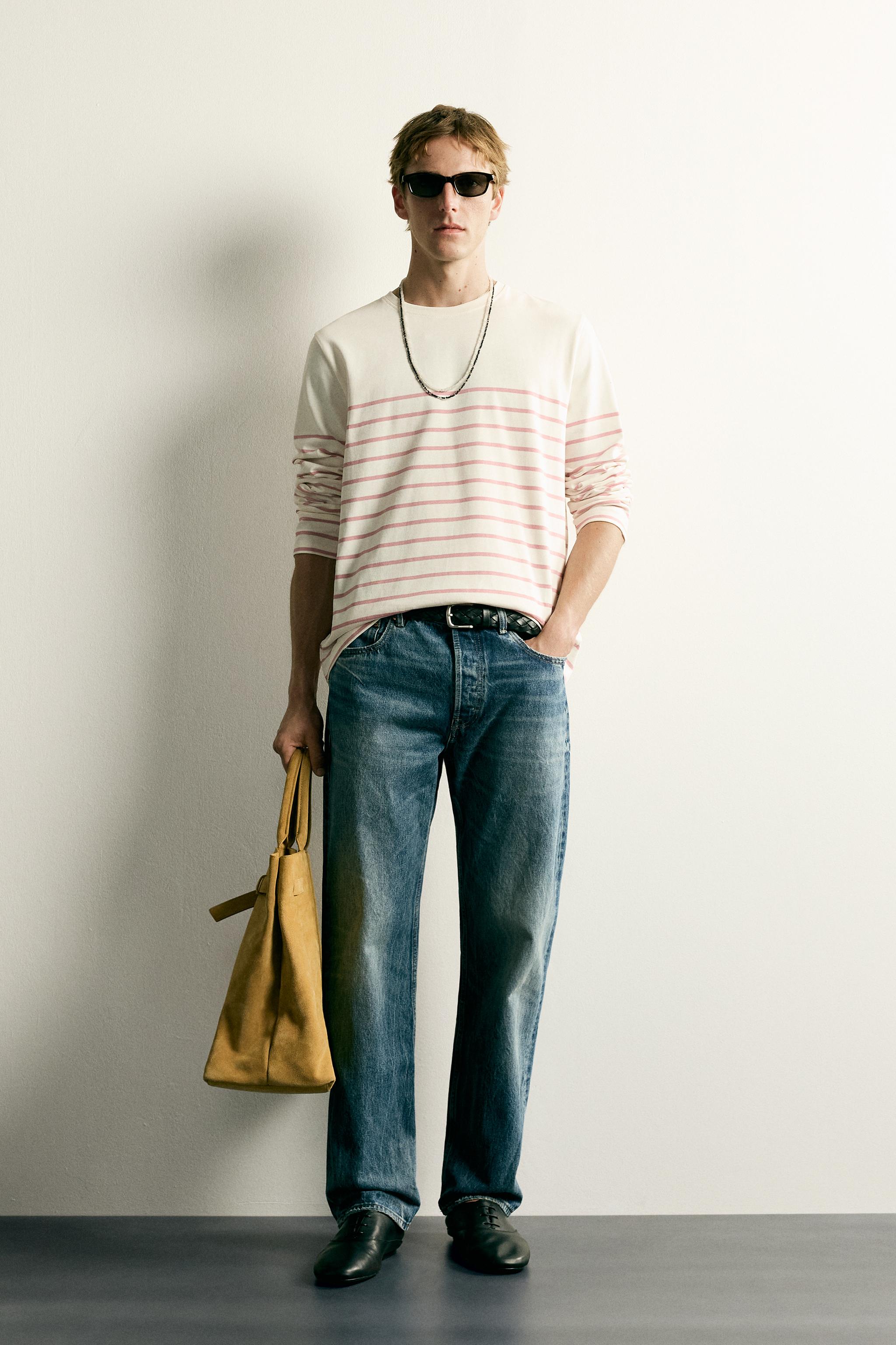 RELAXED FIT JACQUARD STRIPE T-SHIRT