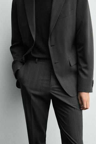PANTALON DE COSTUME À CHEVRONS - Gris anthracite de Zara - Image 4