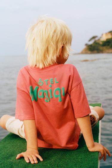 HÔTEL MAGIQUE © X ZARA PRINTED T-SHIRT - Red / Coral by Zara