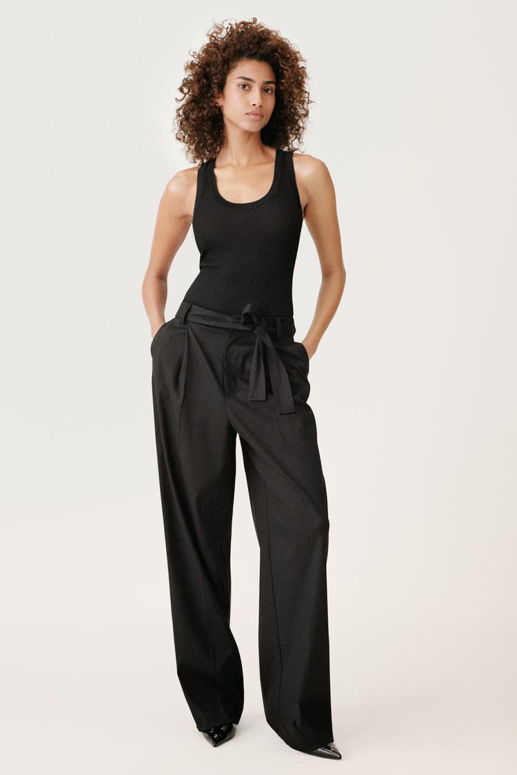 Wide Leg Pantaloni Neri Eleganti Donna Zara Pantaloni Neri Zara
