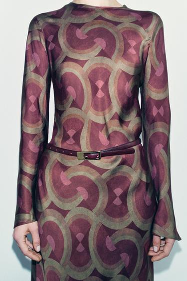 THIN BELT WITH RECTANGULAR BUCKLE - Burgundy by Zara - Image 0