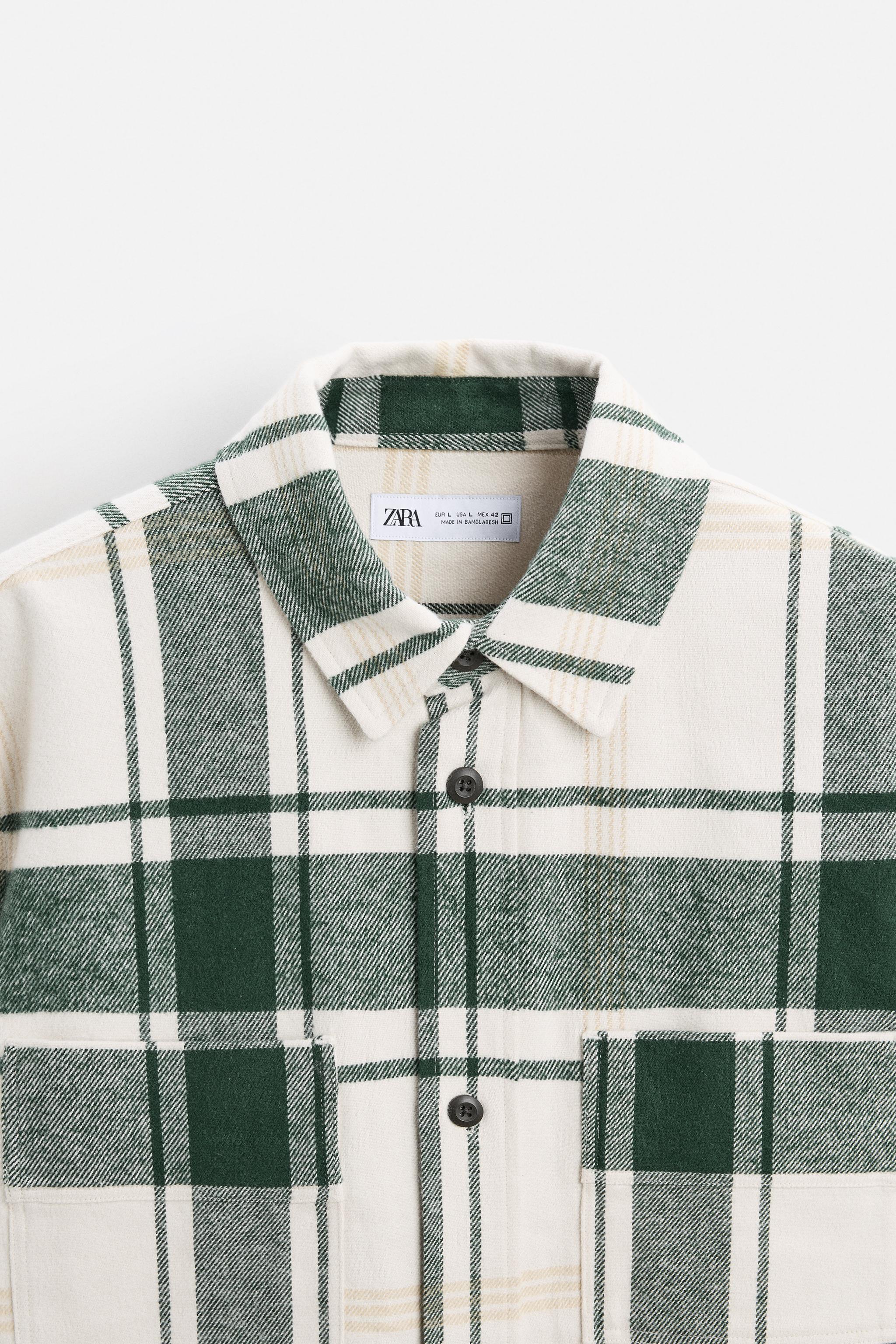 Check Overshirt Zara Textured Plaid Overshirt TEXTURED PLAID