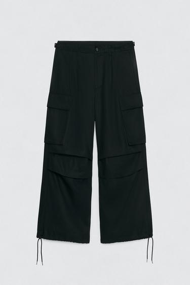 SOSHIOTSUKI X ZARA 릴렉스핏 수트 카고 팬츠 - Zara 블랙