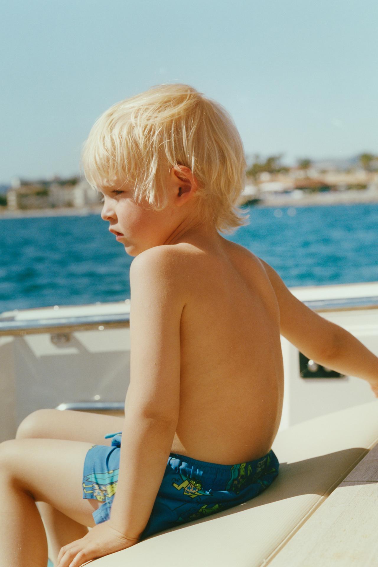 2-6 YEARS/ CROCODILE SWIM SHORTS — Bluish